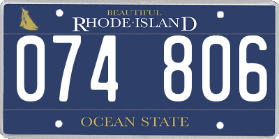 RI license plate 074806