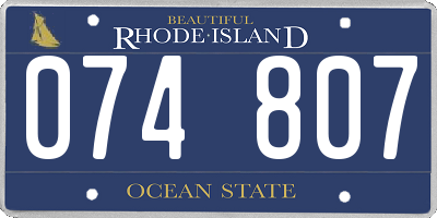 RI license plate 074807