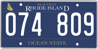 RI license plate 074809
