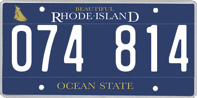 RI license plate 074814
