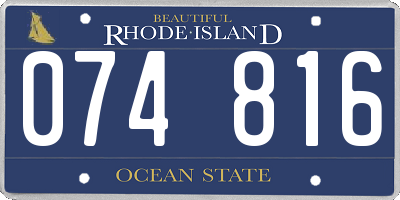 RI license plate 074816