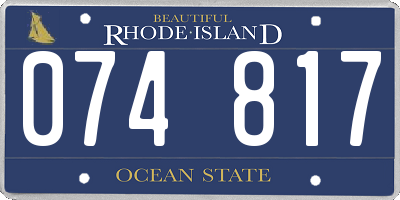 RI license plate 074817