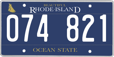 RI license plate 074821