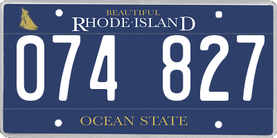 RI license plate 074827