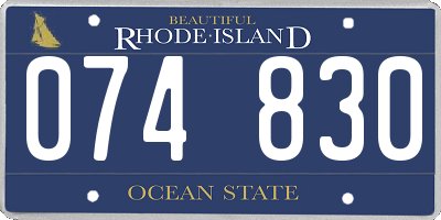 RI license plate 074830