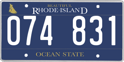 RI license plate 074831