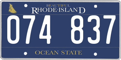 RI license plate 074837