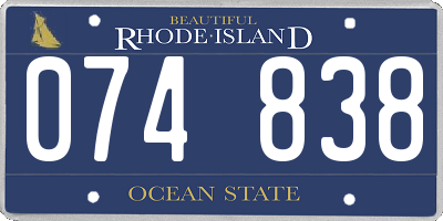 RI license plate 074838