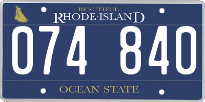 RI license plate 074840