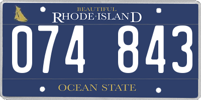 RI license plate 074843