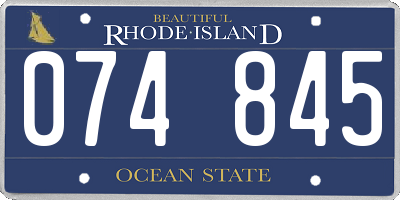 RI license plate 074845