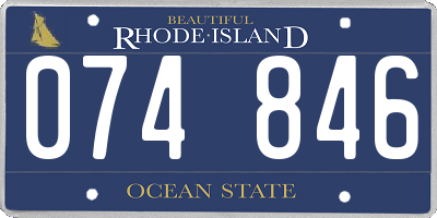 RI license plate 074846