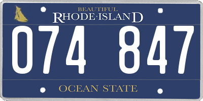 RI license plate 074847