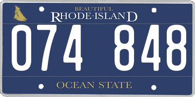 RI license plate 074848