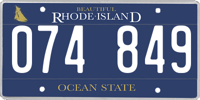 RI license plate 074849