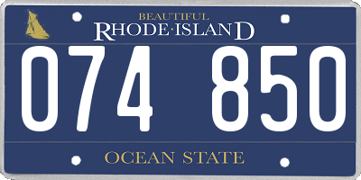 RI license plate 074850