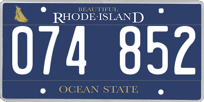 RI license plate 074852