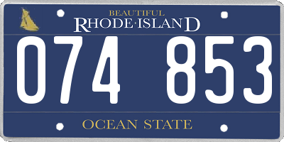RI license plate 074853