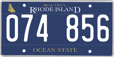 RI license plate 074856