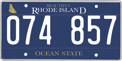 RI license plate 074857