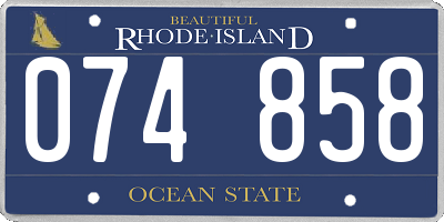 RI license plate 074858