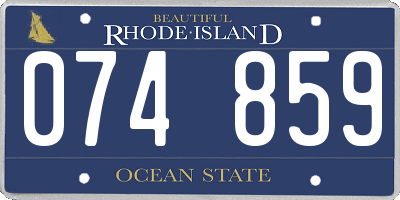 RI license plate 074859