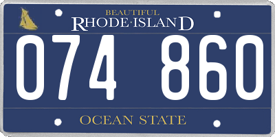 RI license plate 074860