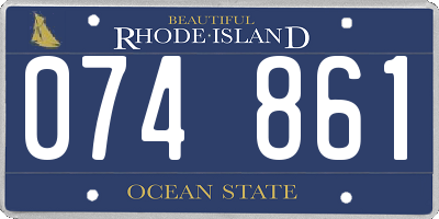 RI license plate 074861
