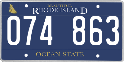 RI license plate 074863