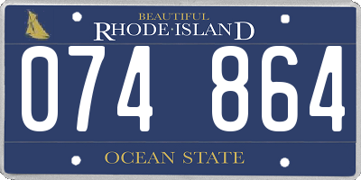 RI license plate 074864