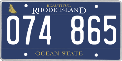 RI license plate 074865