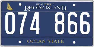 RI license plate 074866