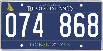 RI license plate 074868