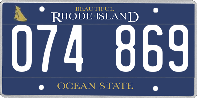 RI license plate 074869