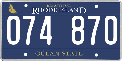 RI license plate 074870