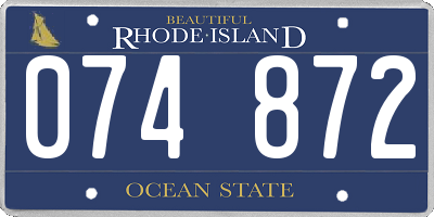 RI license plate 074872