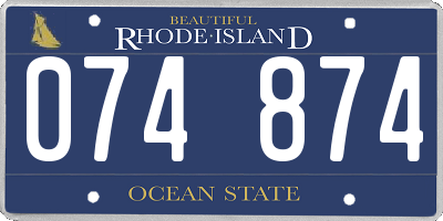 RI license plate 074874