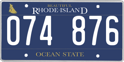 RI license plate 074876