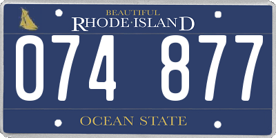 RI license plate 074877