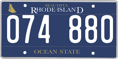 RI license plate 074880