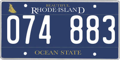 RI license plate 074883