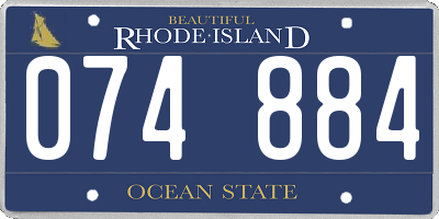 RI license plate 074884