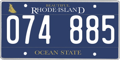 RI license plate 074885