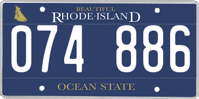 RI license plate 074886