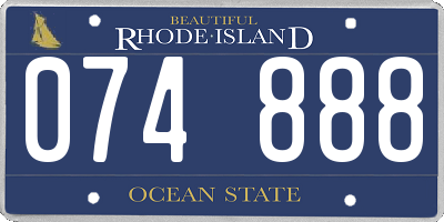 RI license plate 074888