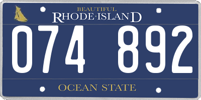 RI license plate 074892