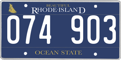 RI license plate 074903