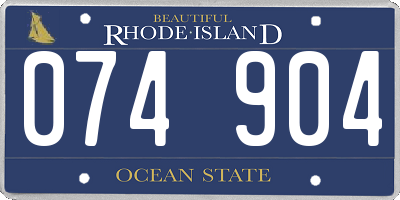 RI license plate 074904