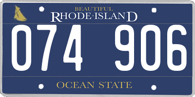 RI license plate 074906