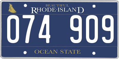 RI license plate 074909